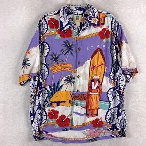 VTG Kahala Shirt Men XL Little Grass Shack Hula Girl Rayon Hawaiian Aloha USA